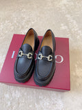 Leather Lug Sole Loafer with Crystal Horsebit