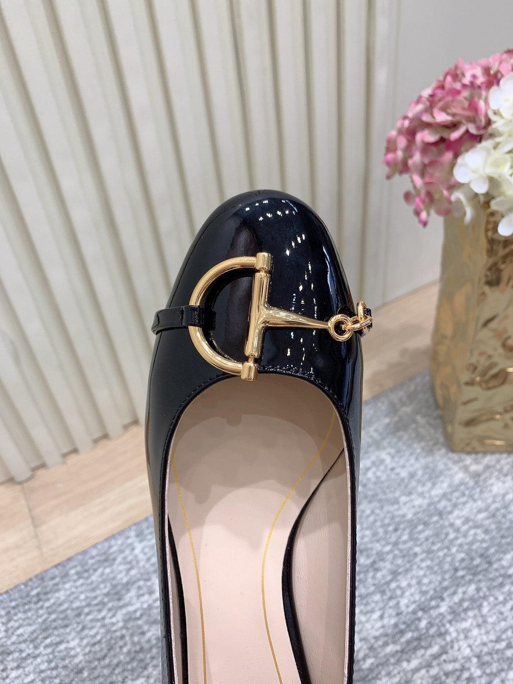 Gucci Horsebit Patent Leather Ballerina Flat