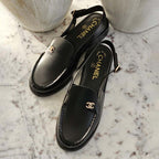 Crystal CC Logo Slingback loafers