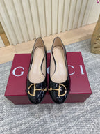 Gucci Horsebit Patent Leather Ballerina Flat