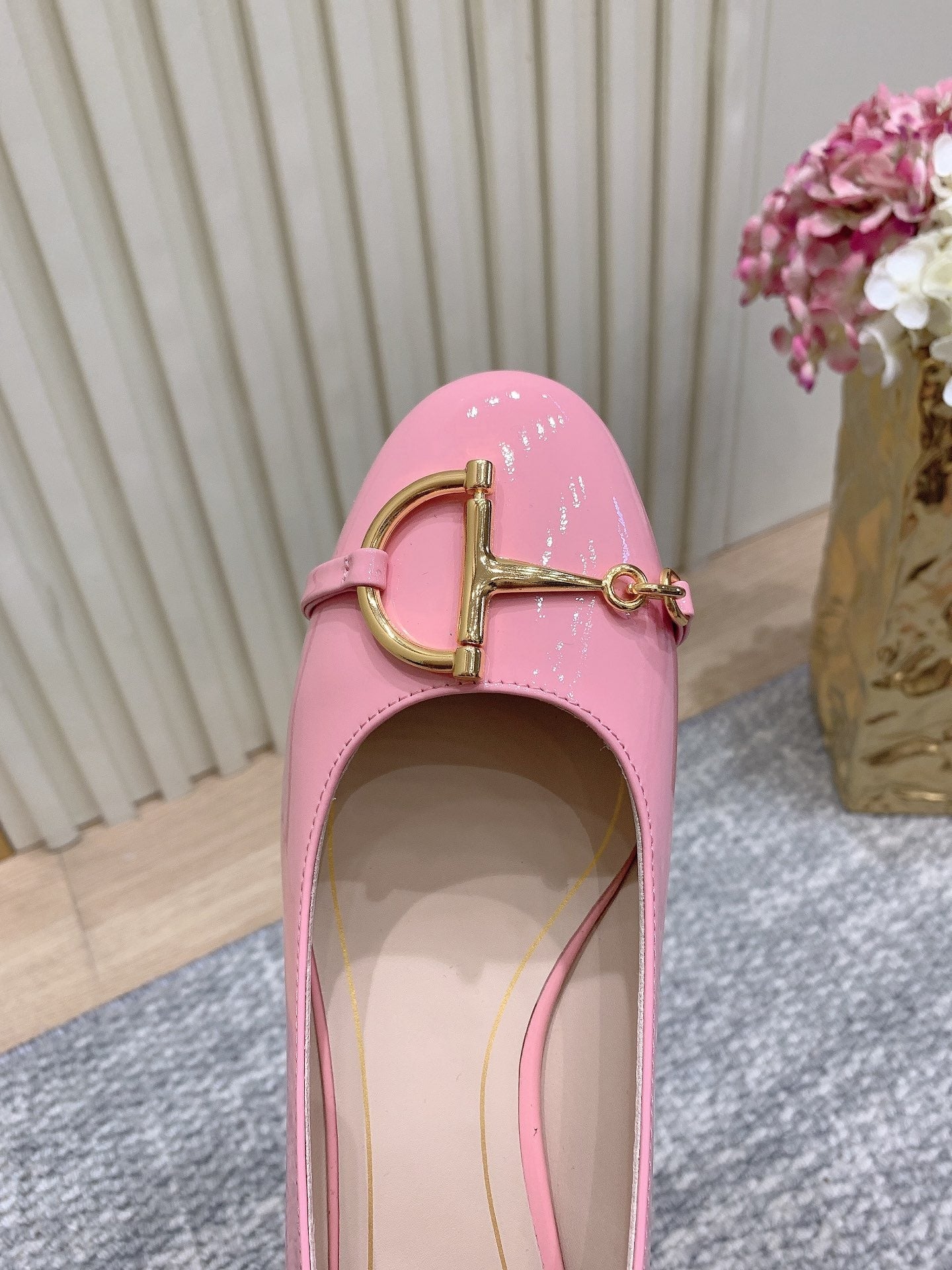 Gucci Horsebit Patent Leather Ballerina Flat