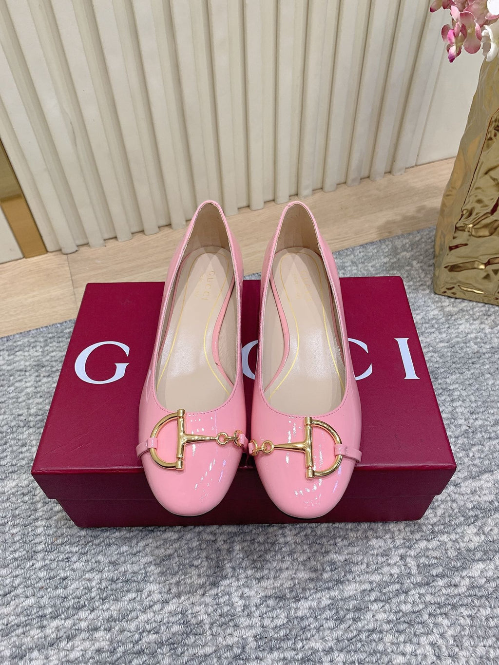 Gucci Horsebit Patent Leather Ballerina Flat