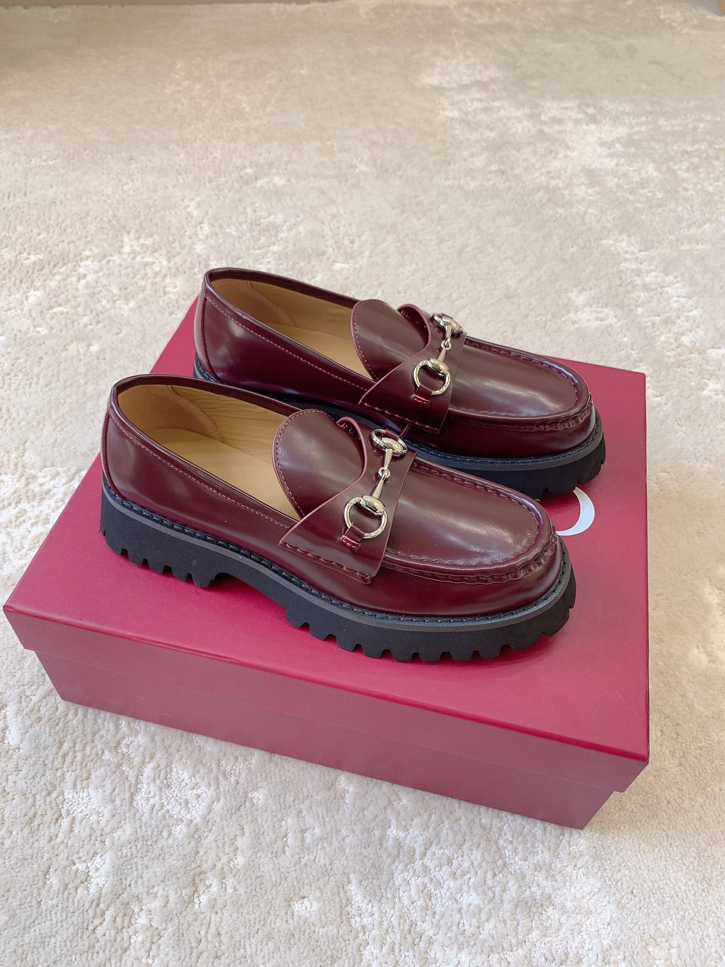 Leather Lug Sole Loafer with Crystal Horsebit