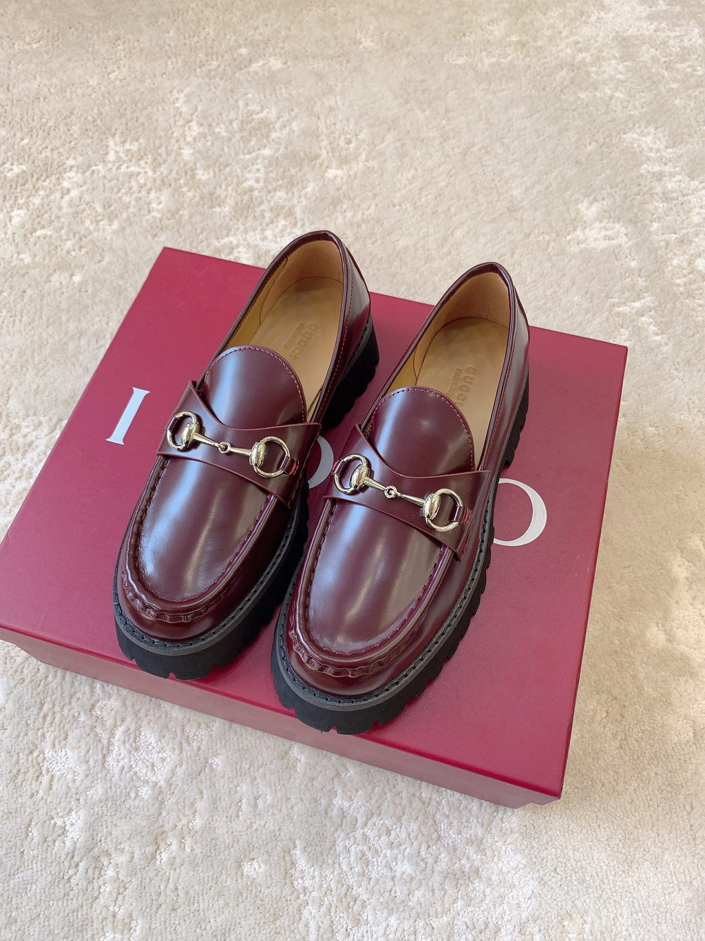 Leather Lug Sole Loafer with Crystal Horsebit