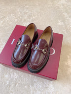 Leather Lug Sole Loafer with Crystal Horsebit