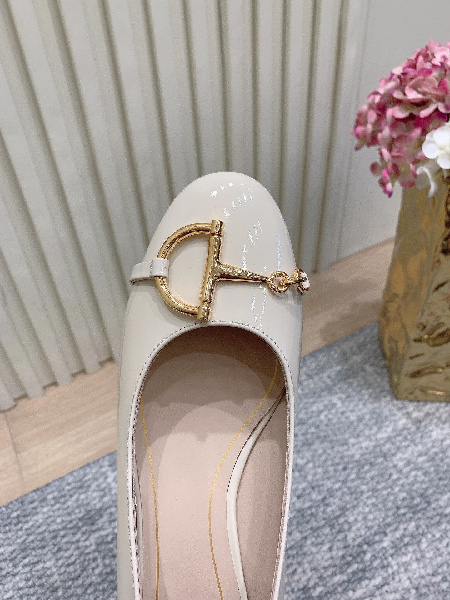 Gucci Horsebit Patent Leather Ballerina Flat