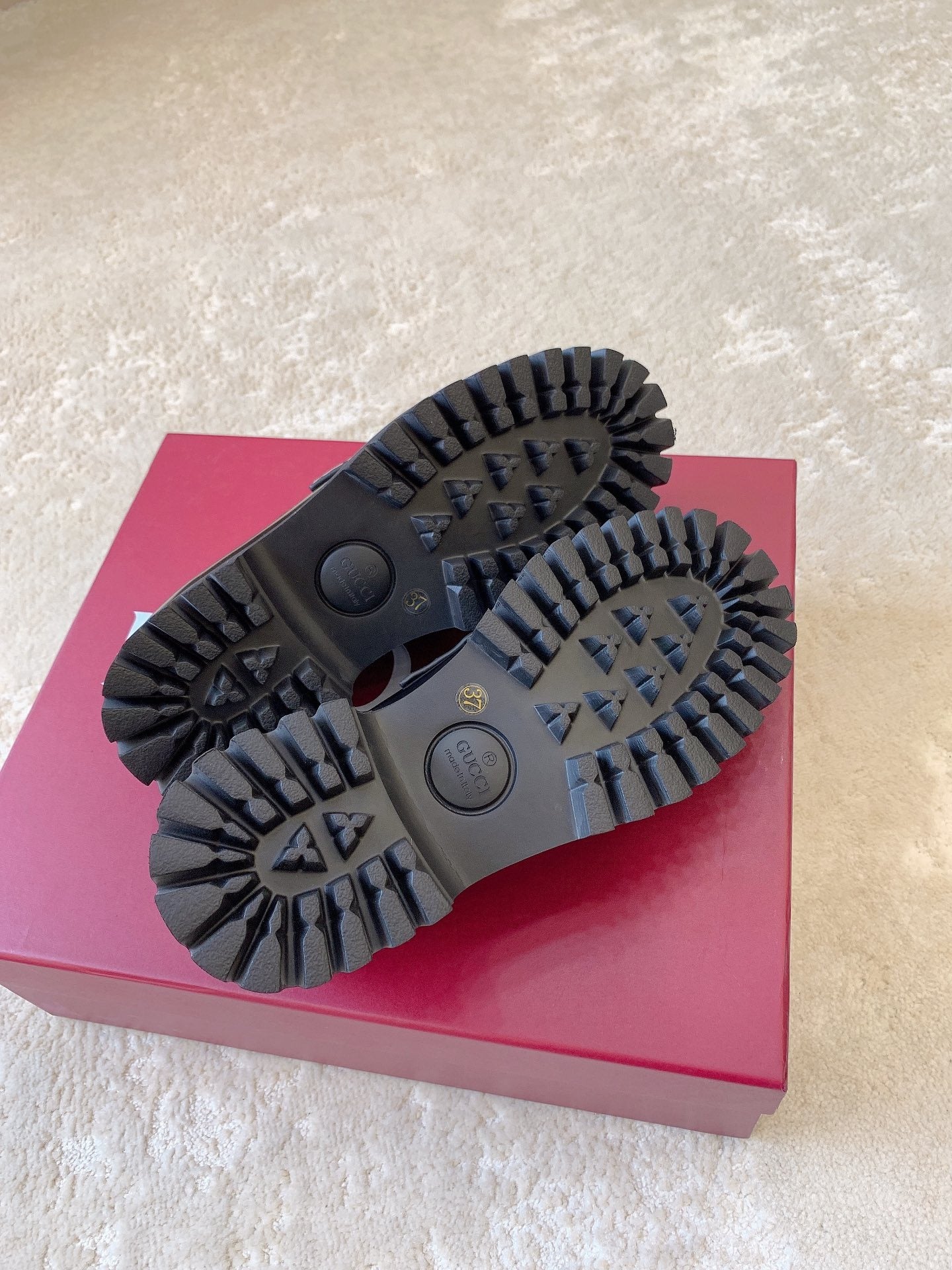 Leather Lug Sole Loafer with Crystal Horsebit