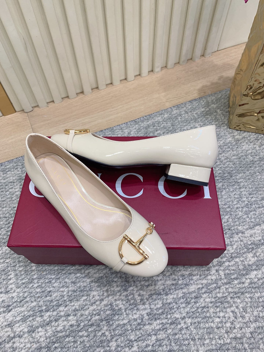 Gucci Horsebit Patent Leather Ballerina Flat
