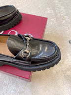 Leather Lug Sole Loafer with Crystal Horsebit