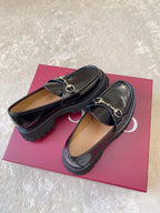 Leather Lug Sole Loafer with Crystal Horsebit