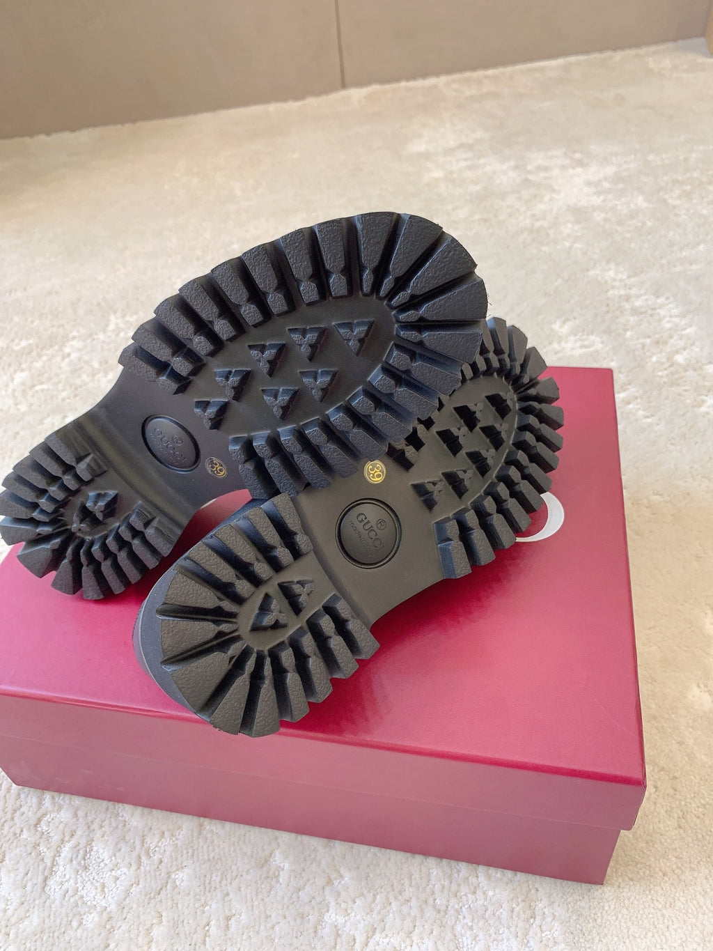 Leather Lug Sole Loafer with Crystal Horsebit