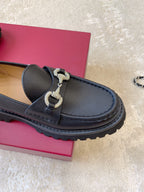 Leather Lug Sole Loafer with Crystal Horsebit
